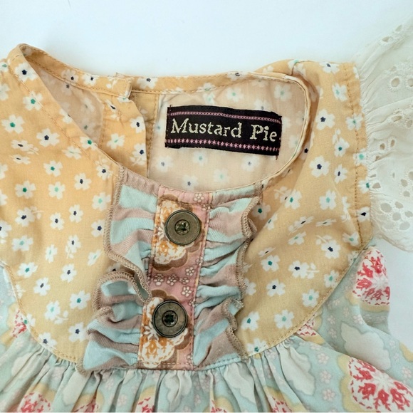 Mustard Pie Floral Ruffle Baby Dress, Sz 9mo - Picture 3 of 4
